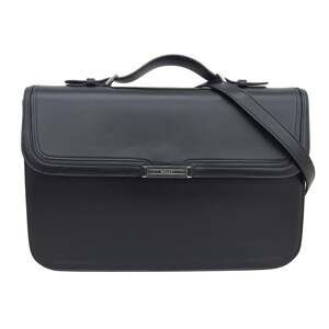 BALLY Leather DEKO 2-Way Briefcase Business Bag for Men, Black